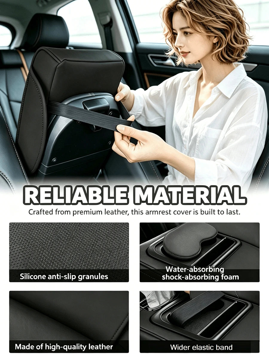 1PC Multifunctional Car Armrest Organizer, 13.39*8.27*3.15in PU Leather Center Console Storage Box With USB Charger & Cup Holder, Universal Car Armrest Cover Cushion In Black/Beige/Gray/Orange/Red
