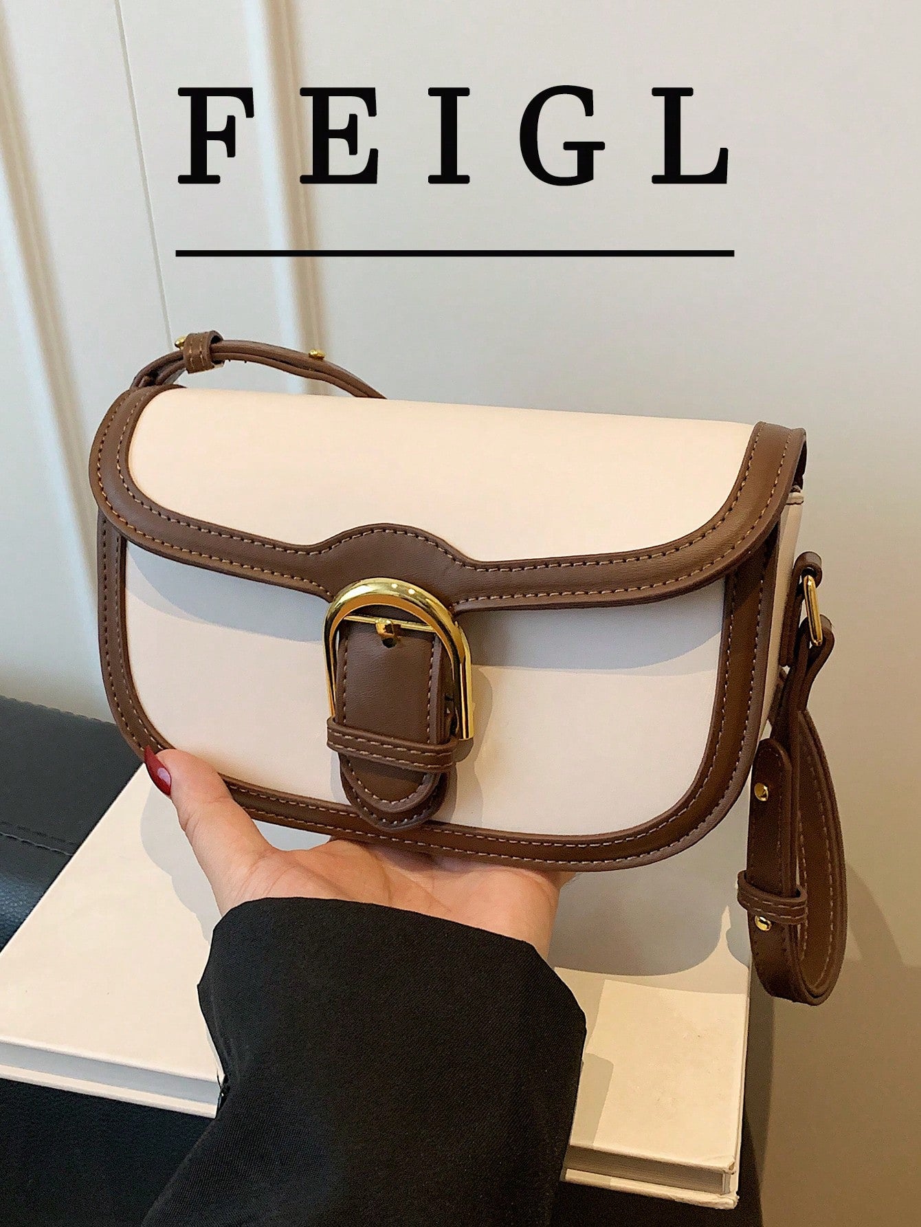 1pc New Colorblock Women's Crossbody Bag, Casual PU Saddle Bag, Designer Inspired Minimalist Versatile Shoulder Bag, Fashion Small Square Bag, Women's Wallet, Card Holder, Coin Purse, Key Pouch, Suita