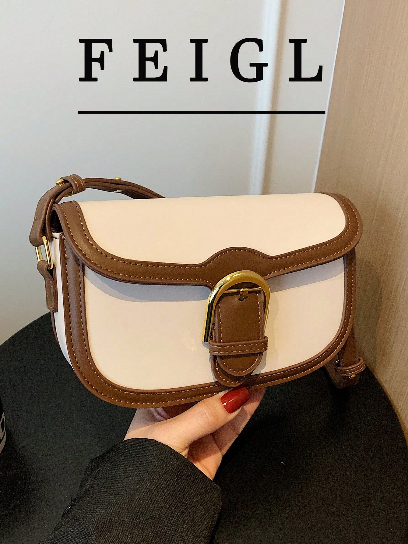 1pc New Colorblock Women's Crossbody Bag, Casual PU Saddle Bag, Designer Inspired Minimalist Versatile Shoulder Bag, Fashion Small Square Bag, Women's Wallet, Card Holder, Coin Purse, Key Pouch, Suita