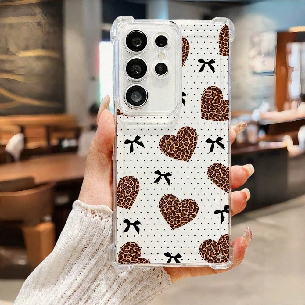 1pc New Minimalist Cute Leopard Print Four-Corner Anti-Drop Transparent TPU Protective Case, Compatible With Apple Series, Series, Apple 17 Pro Max, 16 Plus, 16 Pro Max, 16 Pro/11, 15 Pro Max, 14 Pro