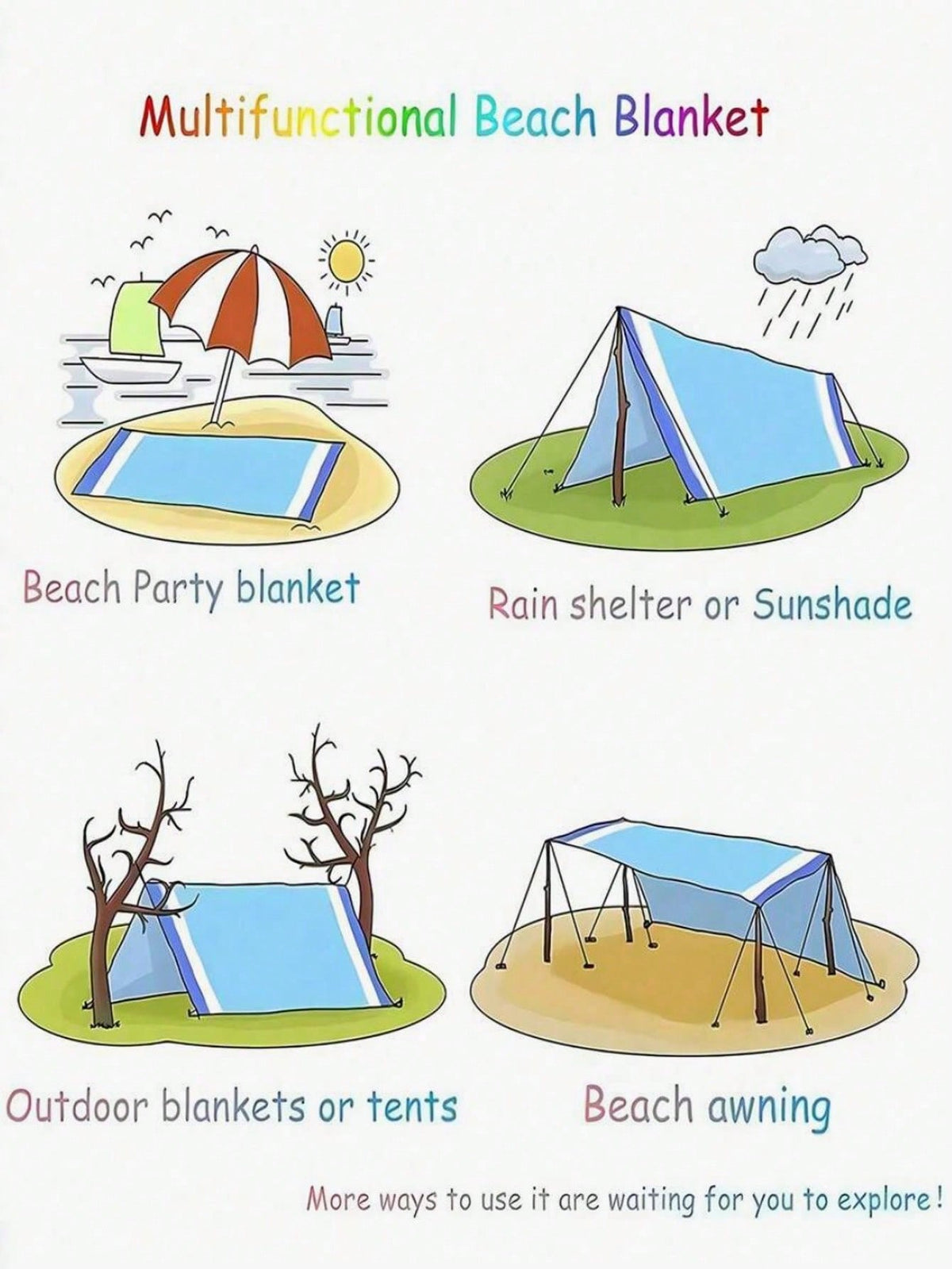 1pc New Outdoor Waterproof Anti-Sand Digital Printed Picnic Mat/Beach Towel, Fashionable And Fresh Pattern, Suitable For Outdoor Camping And Picnics (100g Fabric Weight)