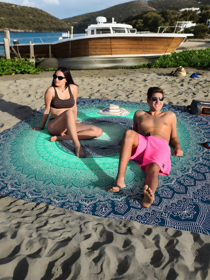 1pc New Outdoor Waterproof Anti-Sand Digital Printed Picnic Mat/Beach Towel, Fashionable And Fresh Pattern, Suitable For Outdoor Camping And Picnics (100g Fabric Weight)