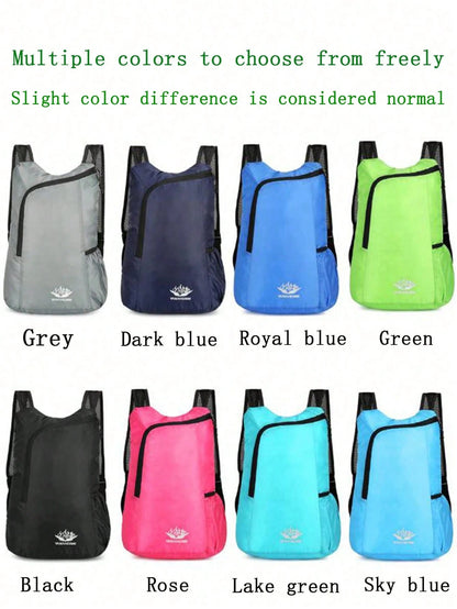 1pc New Ultralight Foldable Backpack, Versatile Travel Bag With Water Resistant Fabric