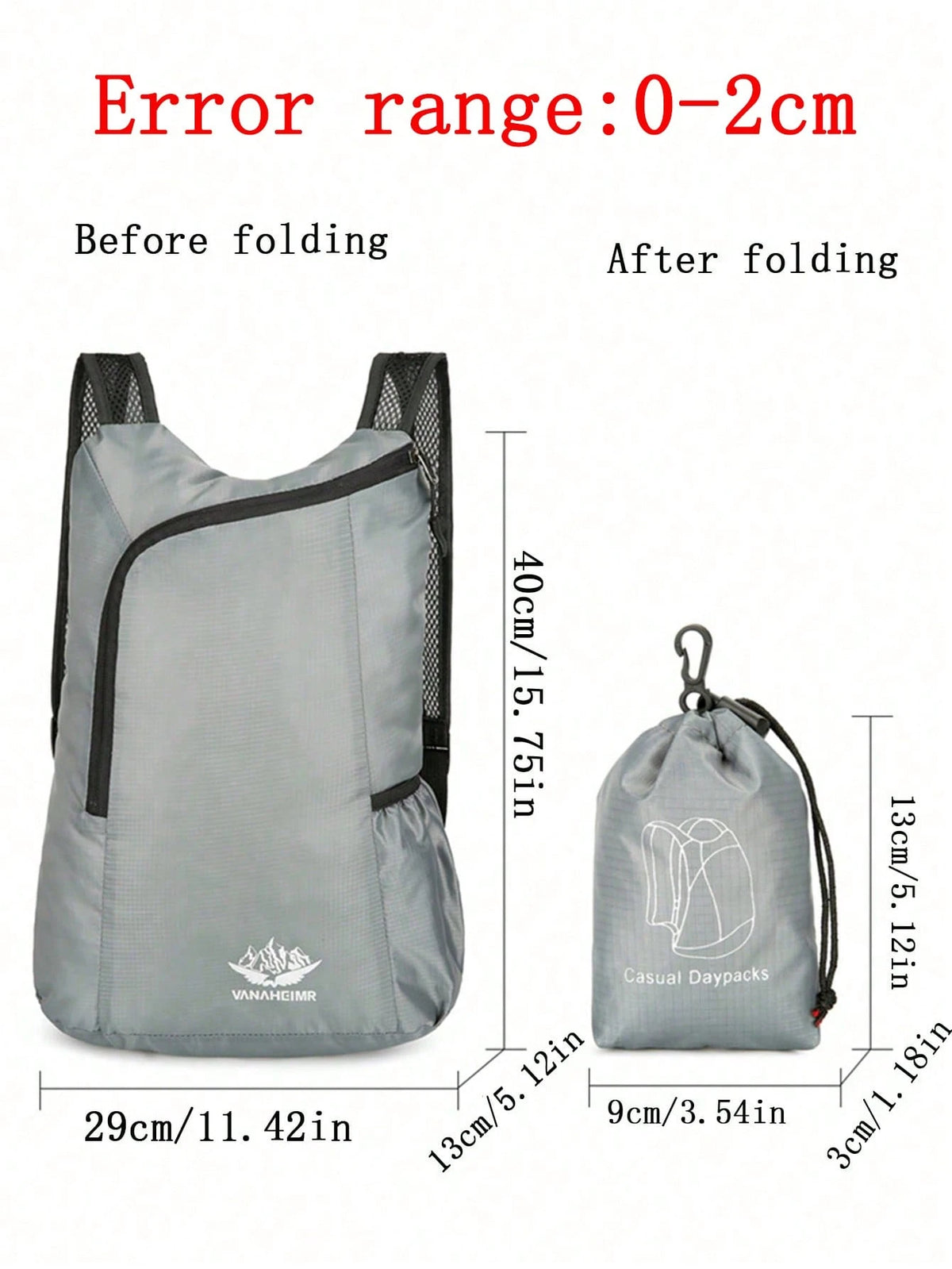 1pc New Ultralight Foldable Backpack, Versatile Travel Bag With Water Resistant Fabric