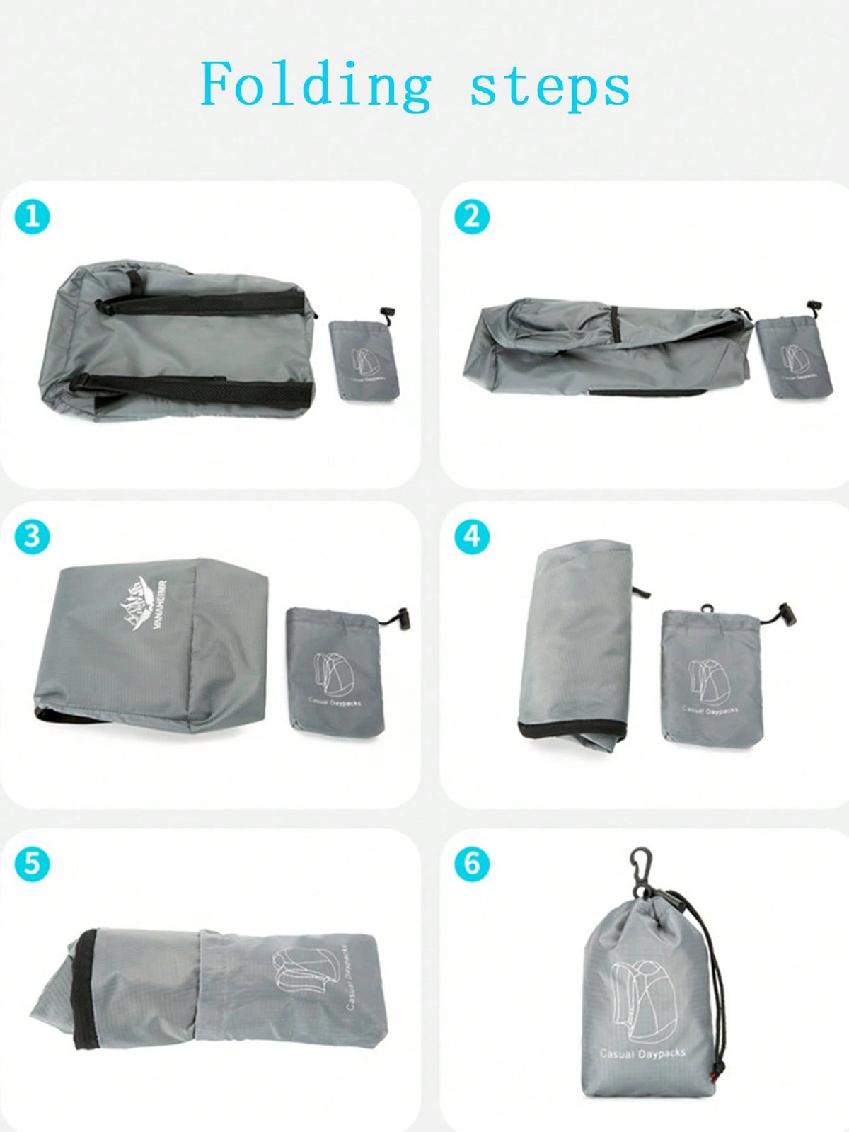 1pc New Ultralight Foldable Backpack, Versatile Travel Bag With Water Resistant Fabric