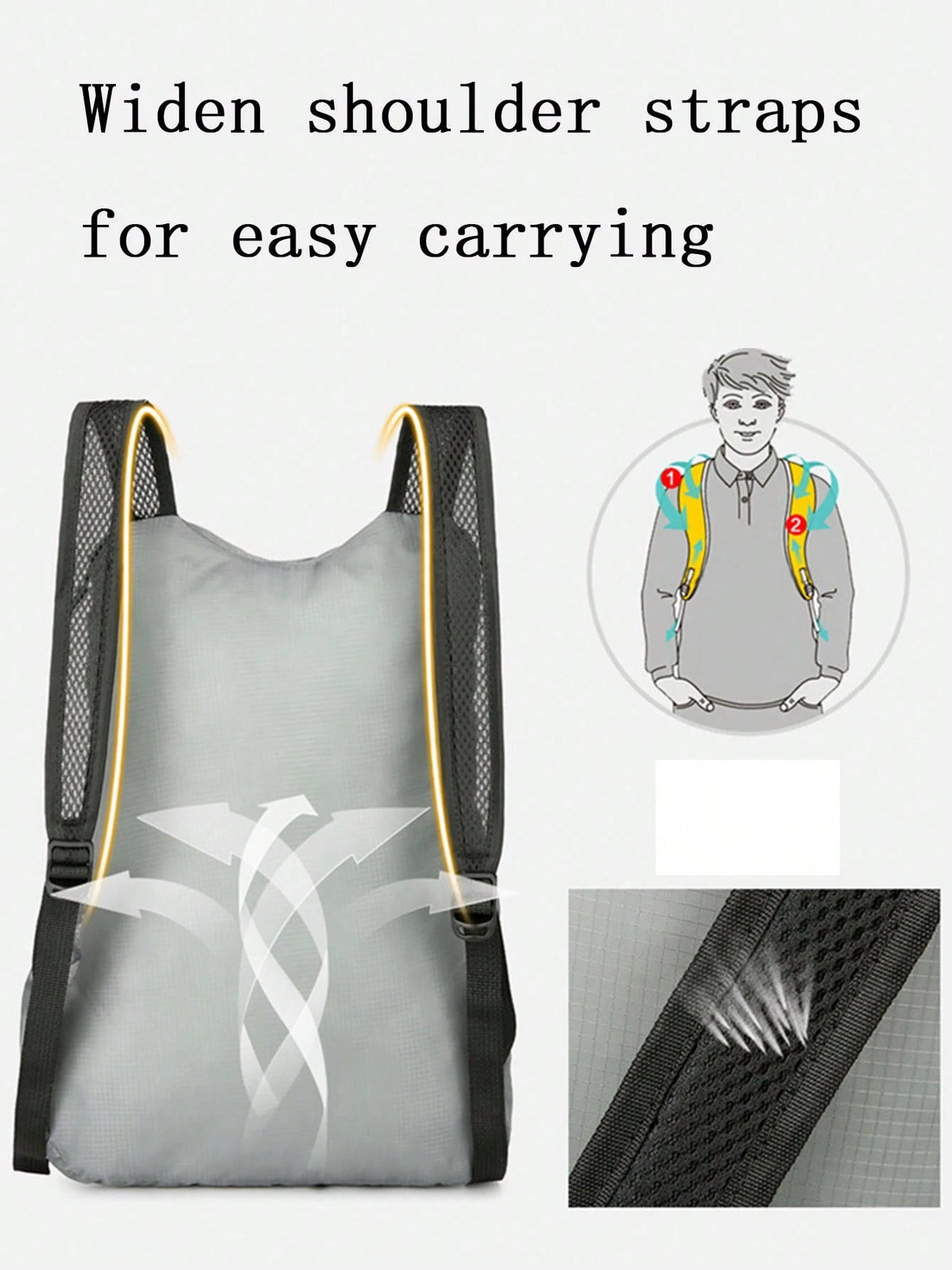 1pc New Ultralight Foldable Backpack, Versatile Travel Bag With Water Resistant Fabric