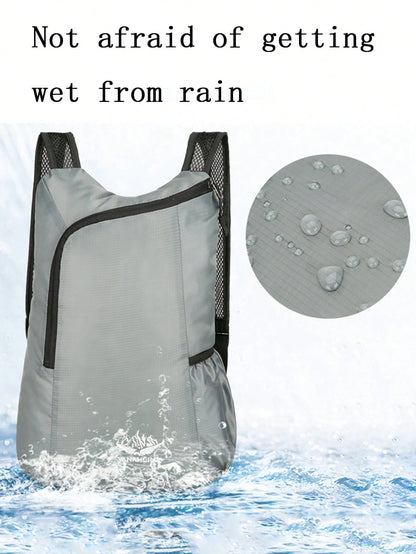 1pc New Ultralight Foldable Backpack, Versatile Travel Bag With Water Resistant Fabric