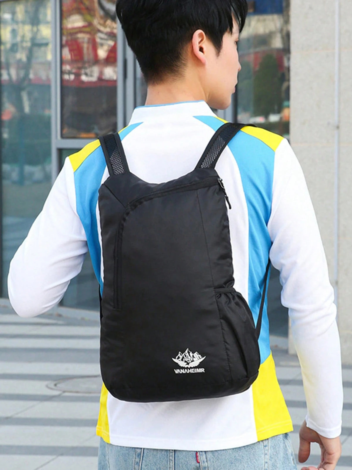 1pc New Ultralight Foldable Backpack, Versatile Travel Bag With Water Resistant Fabric