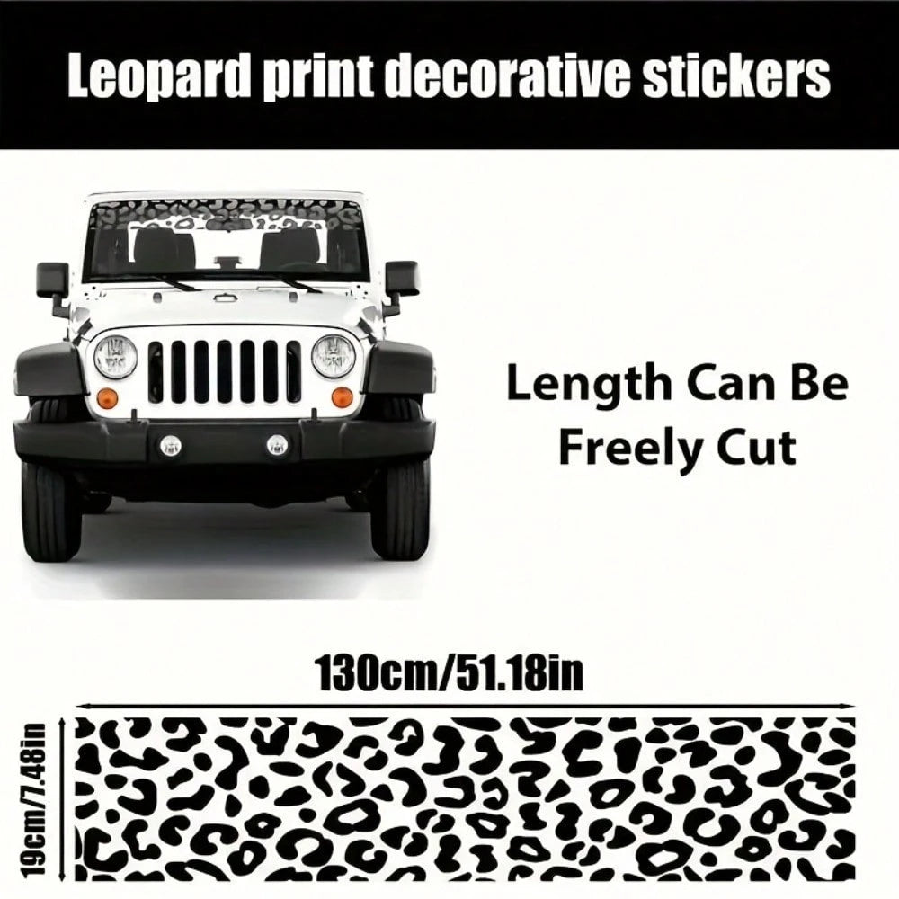 1pc Of High-Quality Leopard Print Vinyl Sticker- Waterproof Windshield Sticker, Suitable For Windows, Laptops, Etc.- Easy To Apply And Remove