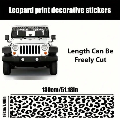 1pc Of High-Quality Leopard Print Vinyl Sticker- Waterproof Windshield Sticker, Suitable For Windows, Laptops, Etc.- Easy To Apply And Remove