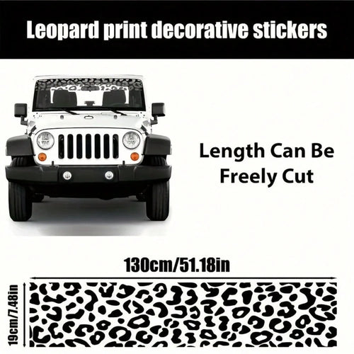 1pc Of High-Quality Leopard Print Vinyl Sticker- Waterproof Windshield Sticker, Suitable For Windows, Laptops, Etc.- Easy To Apply And Remove