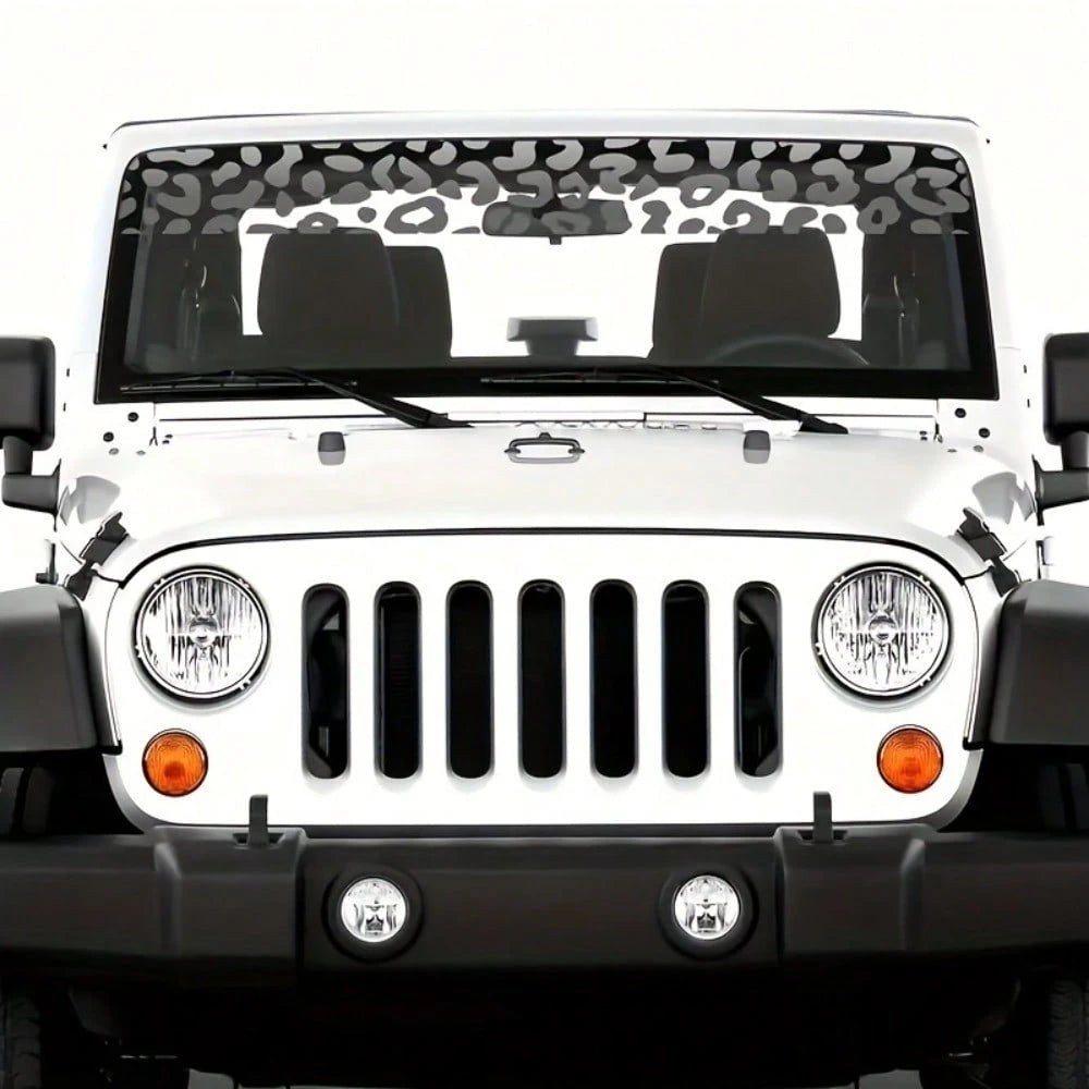 1pc Of High-Quality Leopard Print Vinyl Sticker- Waterproof Windshield Sticker, Suitable For Windows, Laptops, Etc.- Easy To Apply And Remove