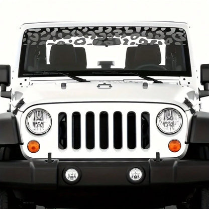 1pc Of High-Quality Leopard Print Vinyl Sticker- Waterproof Windshield Sticker, Suitable For Windows, Laptops, Etc.- Easy To Apply And Remove