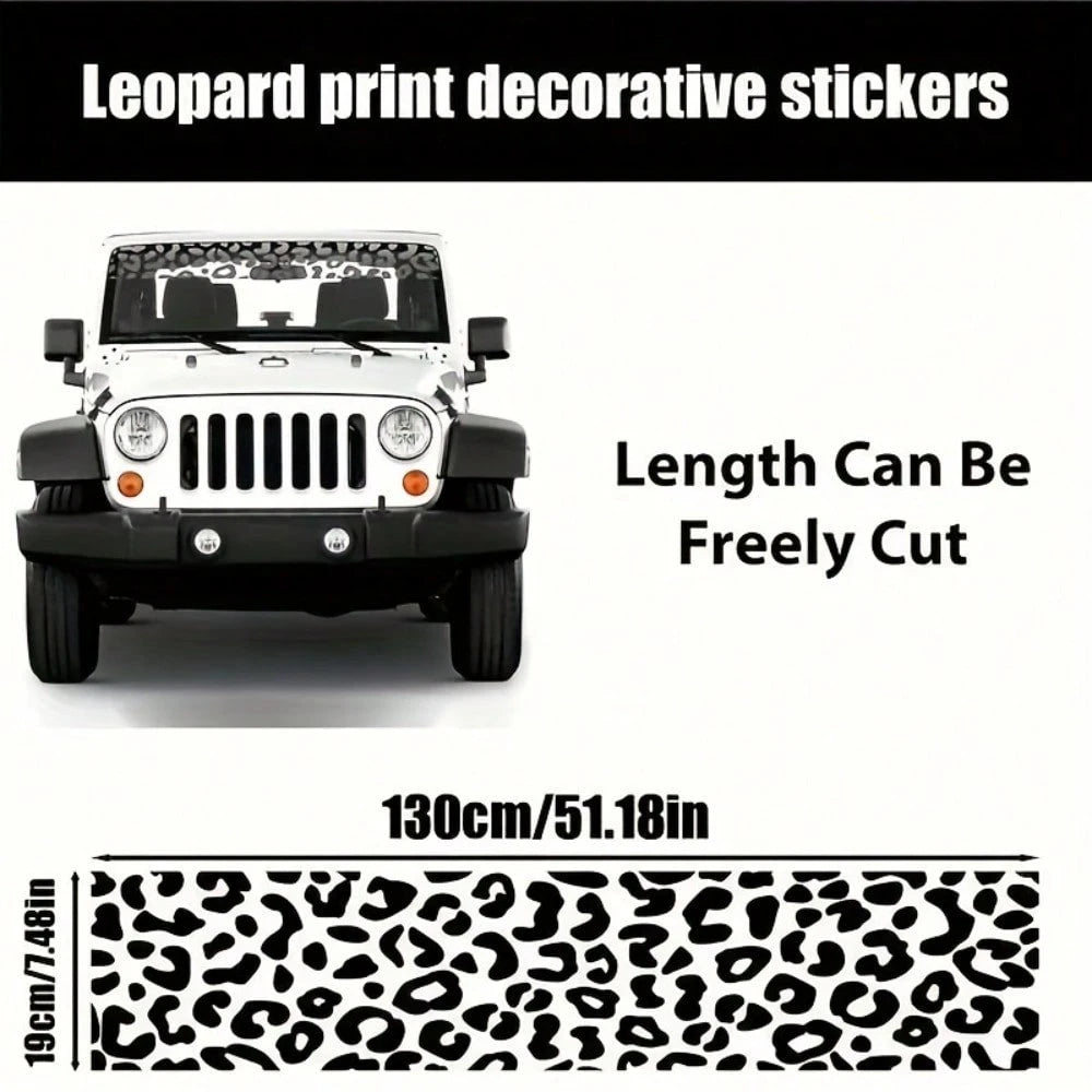 1pc Of High-Quality Leopard Print Vinyl Sticker- Waterproof Windshield Sticker, Suitable For Windows, Laptops, Etc.- Easy To Apply And Remove