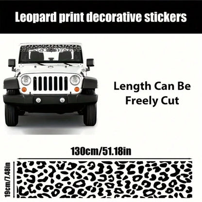 1pc Of High-Quality Leopard Print Vinyl Sticker- Waterproof Windshield Sticker, Suitable For Windows, Laptops, Etc.- Easy To Apply And Remove