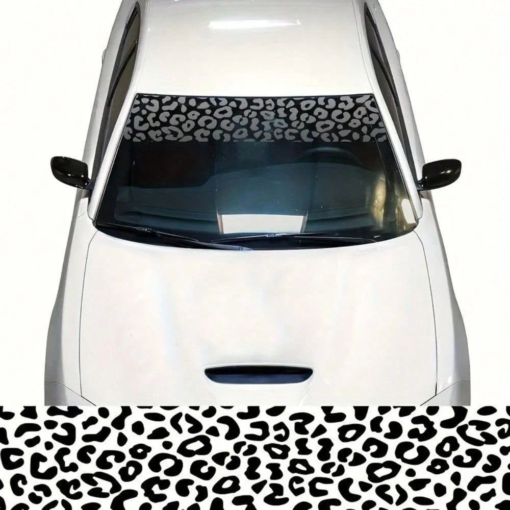 1pc Of High-Quality Leopard Print Vinyl Sticker- Waterproof Windshield Sticker, Suitable For Windows, Laptops, Etc.- Easy To Apply And Remove