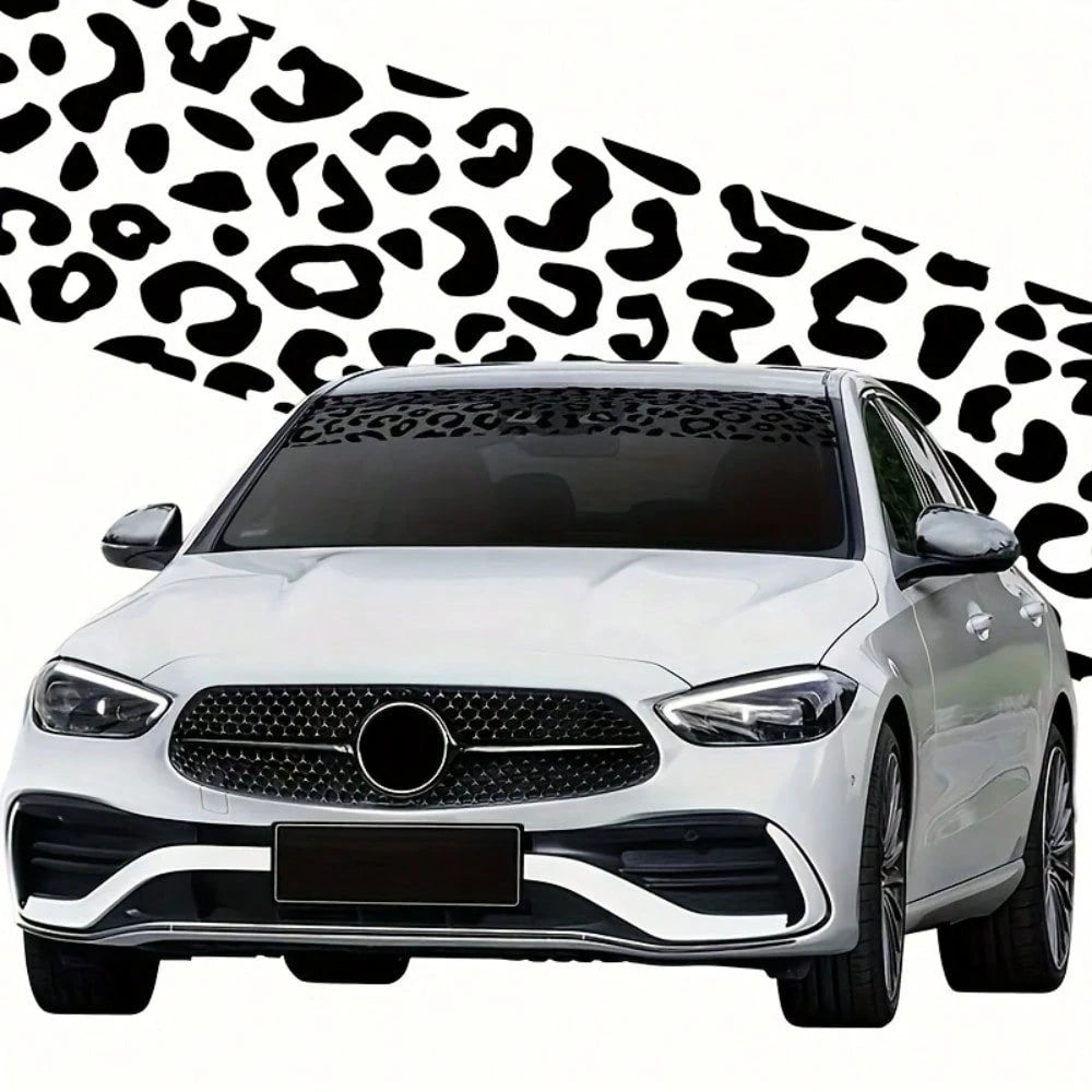1pc Of High-Quality Leopard Print Vinyl Sticker- Waterproof Windshield Sticker, Suitable For Windows, Laptops, Etc.- Easy To Apply And Remove