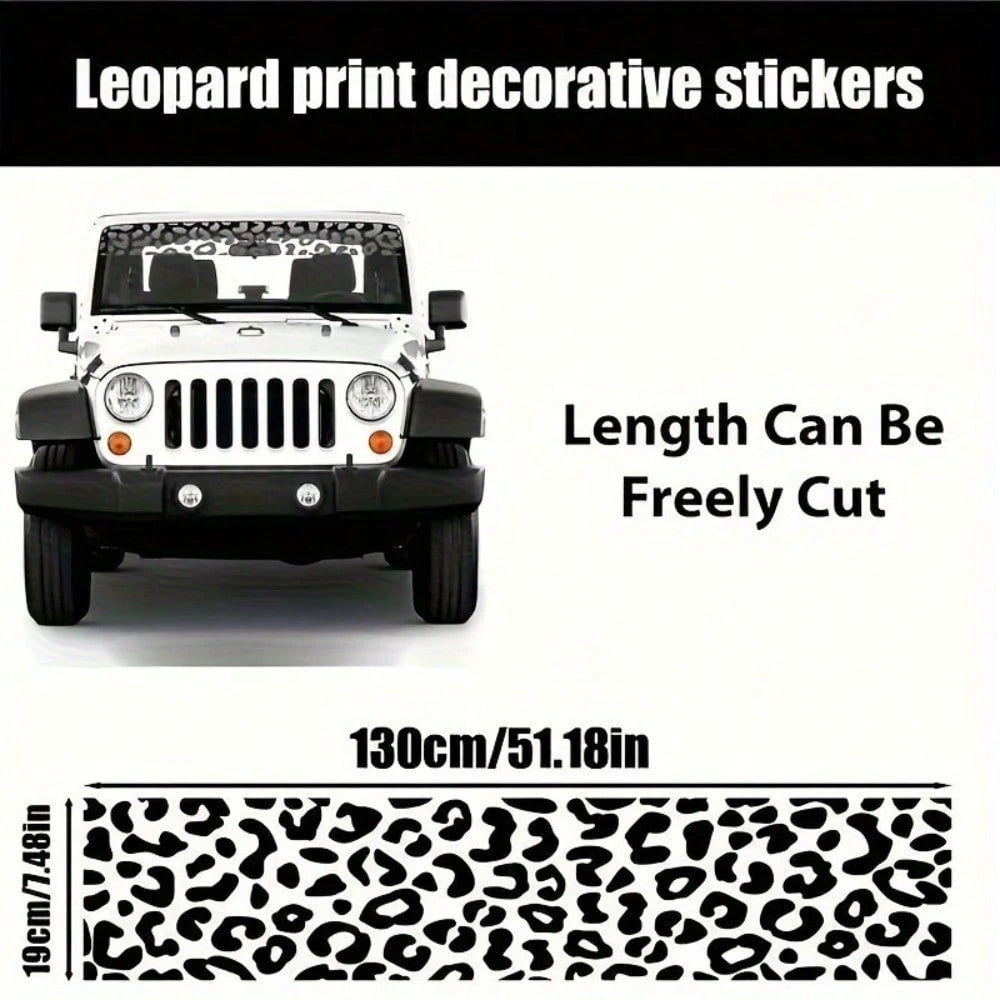 1pc Of High-Quality Leopard Print Vinyl Sticker- Waterproof Windshield Sticker, Suitable For Windows, Laptops, Etc.- Easy To Apply And Remove