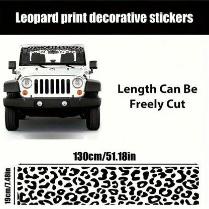 1pc Of High-Quality Leopard Print Vinyl Sticker- Waterproof Windshield Sticker, Suitable For Windows, Laptops, Etc.- Easy To Apply And Remove