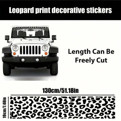 1pc Of High-Quality Leopard Print Vinyl Sticker- Waterproof Windshield Sticker, Suitable For Windows, Laptops, Etc.- Easy To Apply And Remove