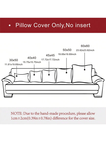 1pc Olive Green (Without Filling) Soft & Comfortable Skin-Friendly Double-Sided Chenille Throw Pillow Cover With Sewn Edges, Spring/Summer Farmhouse Velvet Pillowcase, Decorative Square Pillow Sham, S