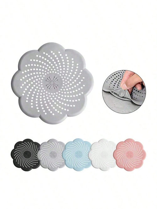 1pc Patterned Sink Clog Filter, Bathtub Shower Drain Stopper, Silicone Kitchen Odor Stopper, Drain Cover Kitchen Sink Filter, Waste Tank Filter, Bathroom Silicone Suction Cup Drain