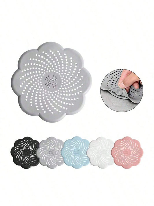 1pc Patterned Sink Clog Filter, Bathtub Shower Drain Stopper, Silicone Kitchen Odor Stopper, Drain Cover Kitchen Sink Filter, Waste Tank Filter, Bathroom Silicone Suction Cup Drain