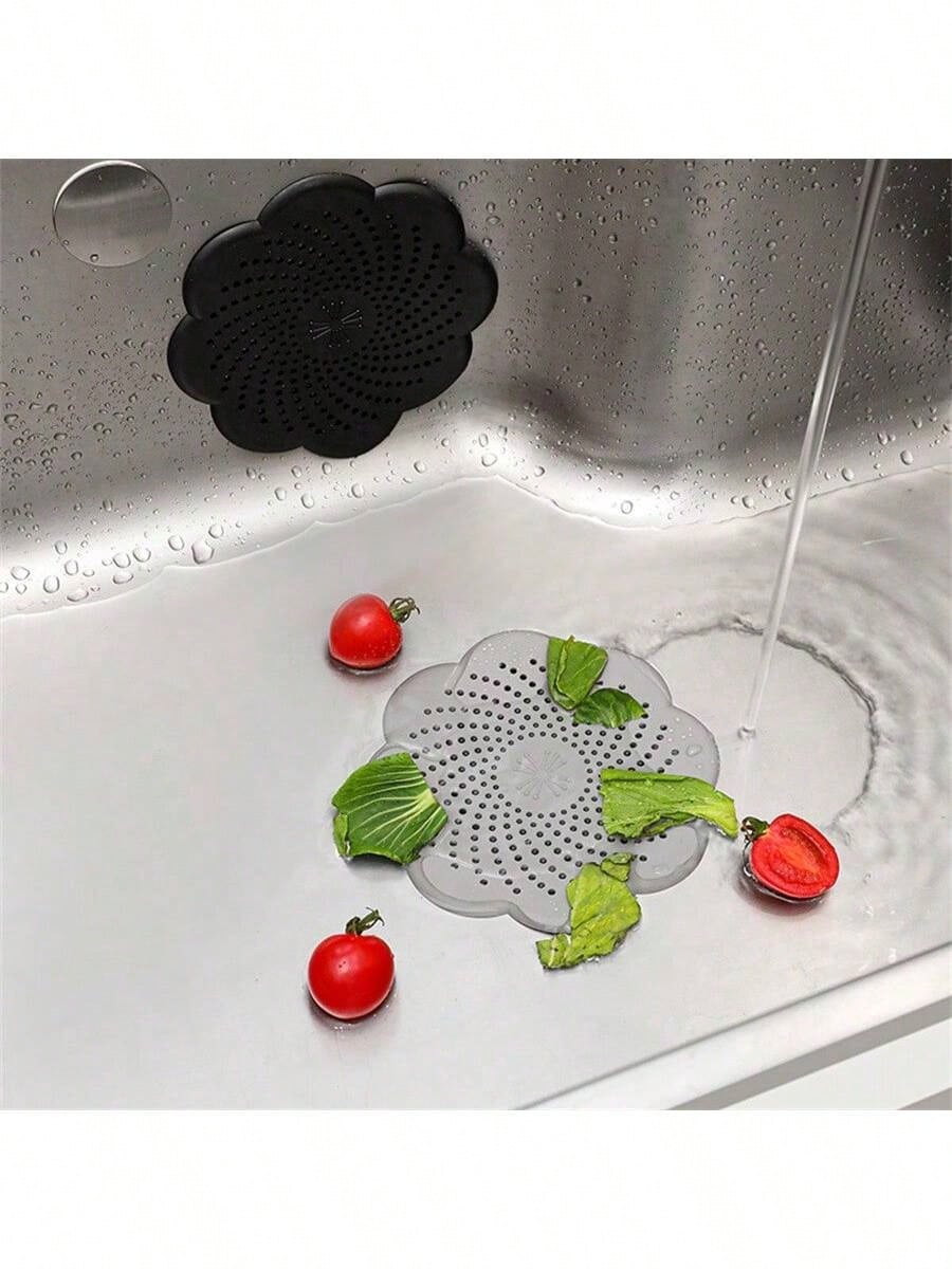 1pc Patterned Sink Clog Filter, Bathtub Shower Drain Stopper, Silicone Kitchen Odor Stopper, Drain Cover Kitchen Sink Filter, Waste Tank Filter, Bathroom Silicone Suction Cup Drain