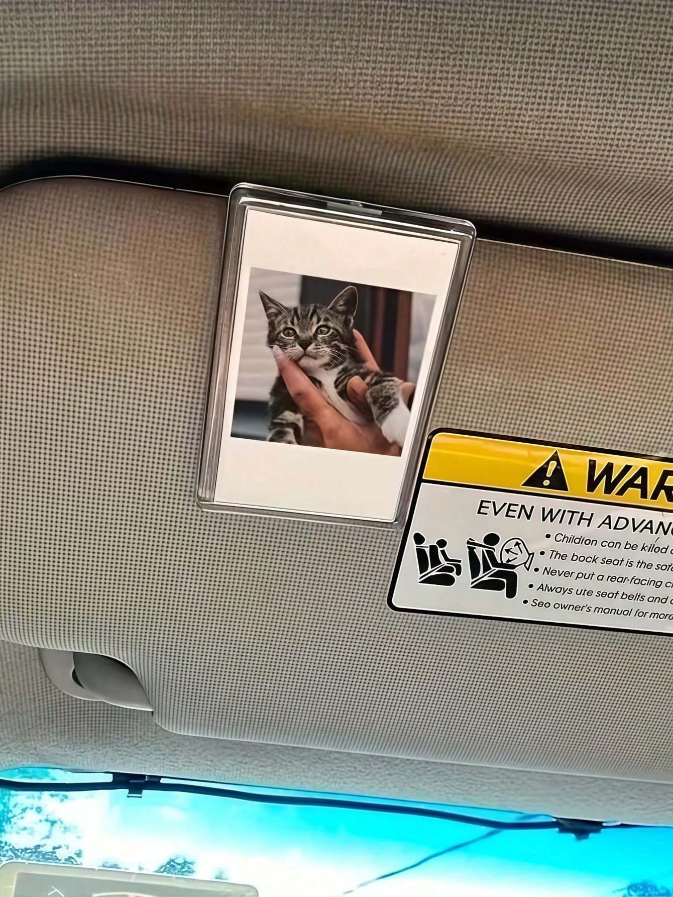 1pc Personalized Car Visor Photo Frame Clip, Custom Photo Car Decor, Couple Gift, Cute Pet, Wallet Photo Frame, Durable And Stylish, Car Accessories, Car Visor, Vehicle Accessories, Stylish Clip-On De