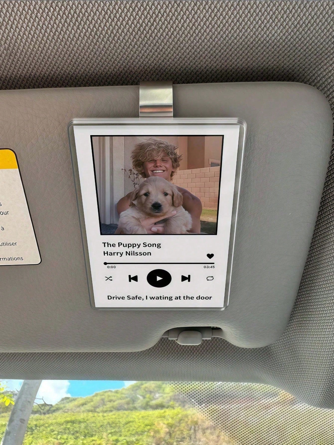 1pc Personalized Car Visor Photo Frame Clip, Custom Photo Car Decor, Couple Gift, Cute Pet, Wallet Photo Frame, Durable And Stylish, Car Accessories, Car Visor, Vehicle Accessories, Stylish Clip-On De