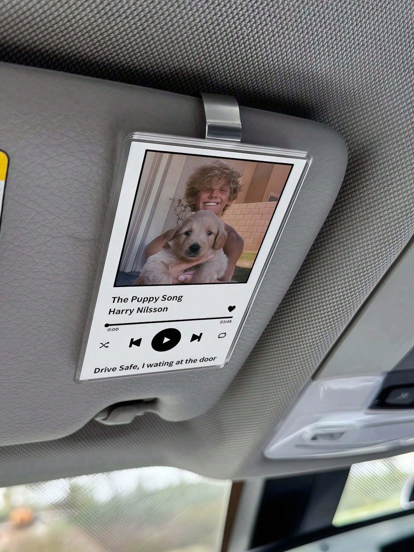 1pc Personalized Car Visor Photo Frame Clip, Custom Photo Car Decor, Couple Gift, Cute Pet, Wallet Photo Frame, Durable And Stylish, Car Accessories, Car Visor, Vehicle Accessories, Stylish Clip-On De
