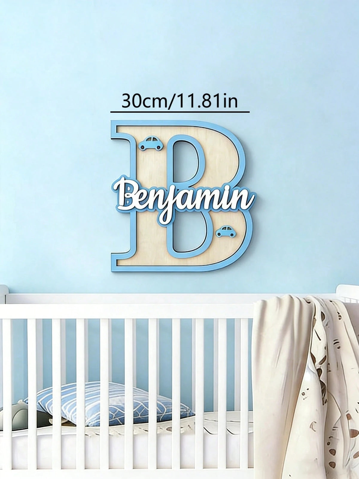 1pc Personalized Custom Letter Nameplate, Wooden Baby Nameplate, 3-Layer Composite Craft Newborn Gift Sign. Our Custom Uppercase Letter Combination Plate Perfectly Combines Elegance And Fun, Designed
