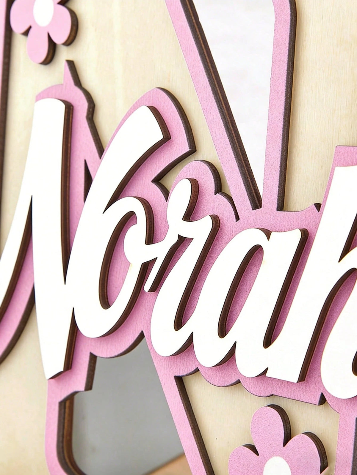 1pc Personalized Custom Letter Nameplate, Wooden Baby Nameplate, 3-Layer Composite Craft Newborn Gift Sign. Our Custom Uppercase Letter Combination Plate Perfectly Combines Elegance And Fun, Designed