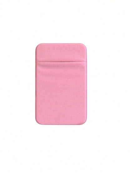 1pc Phone Card Holder Material Cloth Stick-On Card Sleeve For ID/Metro/Bank Cards