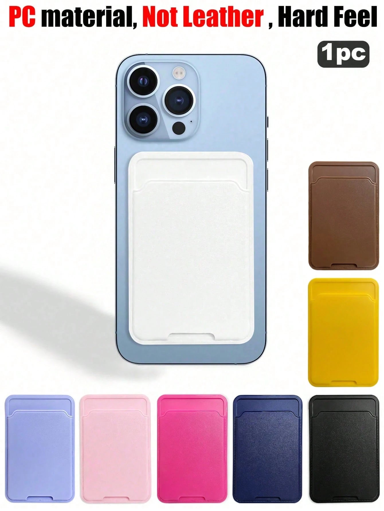 1pc Phone Card Holder PC Material Stick-On Card Sleeve For ID/Metro/Bank Cards For Check ID Business Card, Gifts For Mother, Family, Friends, Birthday, Holiday Card Cover