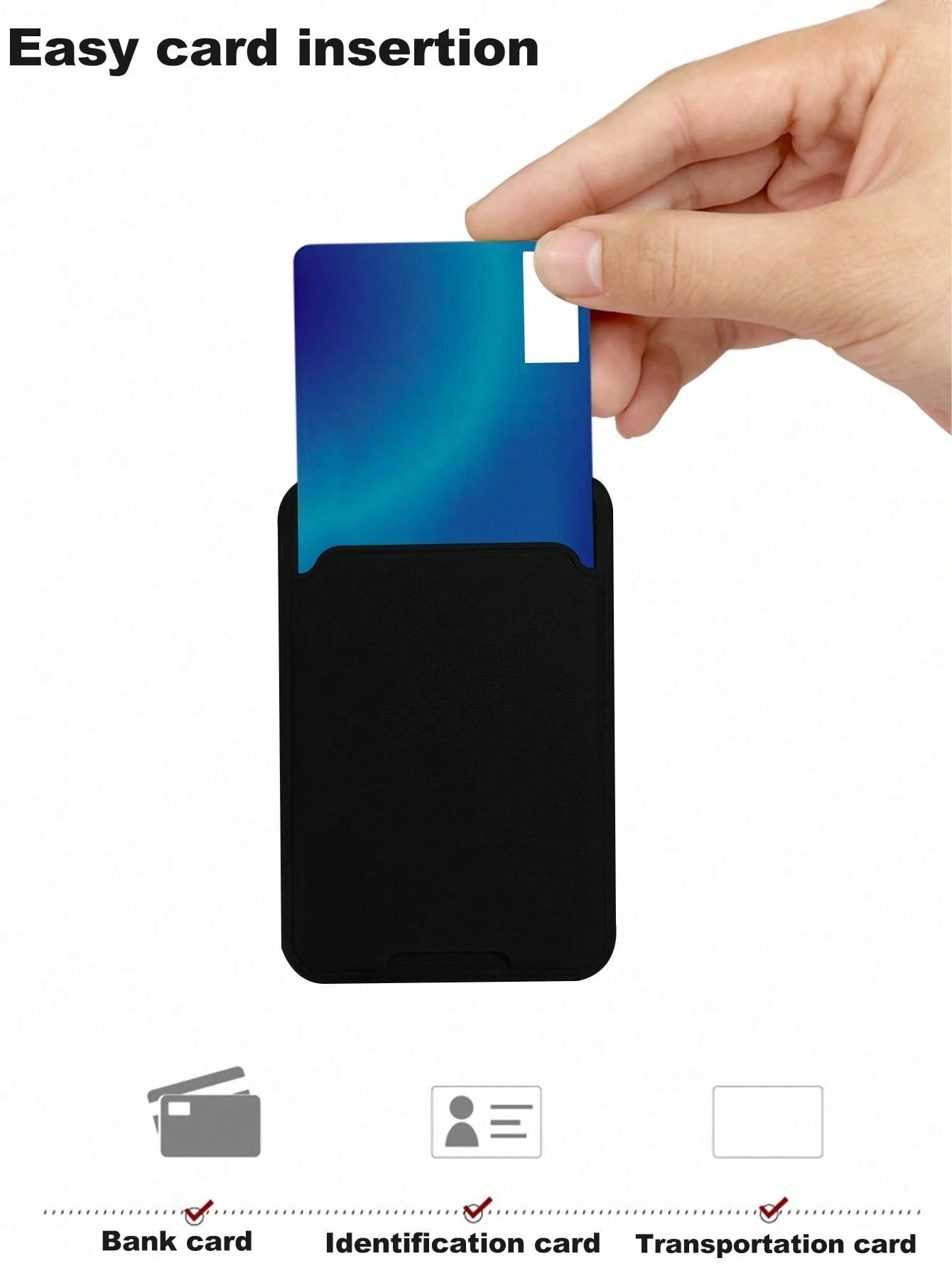 1pc Phone Card Holder PC Material Stick-On Card Sleeve For ID/Metro/Bank Cards For Check ID Business Card, Gifts For Mother, Family, Friends, Birthday, Holiday Card Cover