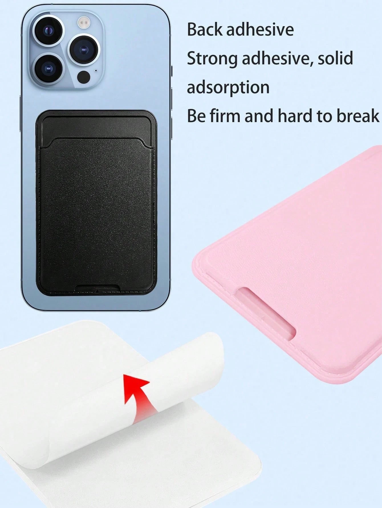 1pc Phone Card Holder PC Material Stick-On Card Sleeve For ID/Metro/Bank Cards For Check ID Business Card, Gifts For Mother, Family, Friends, Birthday, Holiday Card Cover
