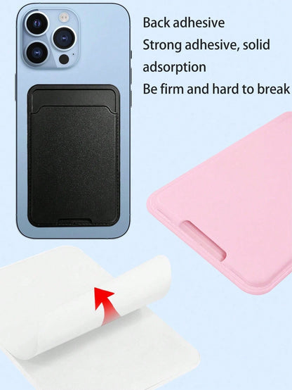 1pc Phone Card Holder PC Material Stick-On Card Sleeve For ID/Metro/Bank Cards For Check ID Business Card, Gifts For Mother, Family, Friends, Birthday, Holiday Card Cover
