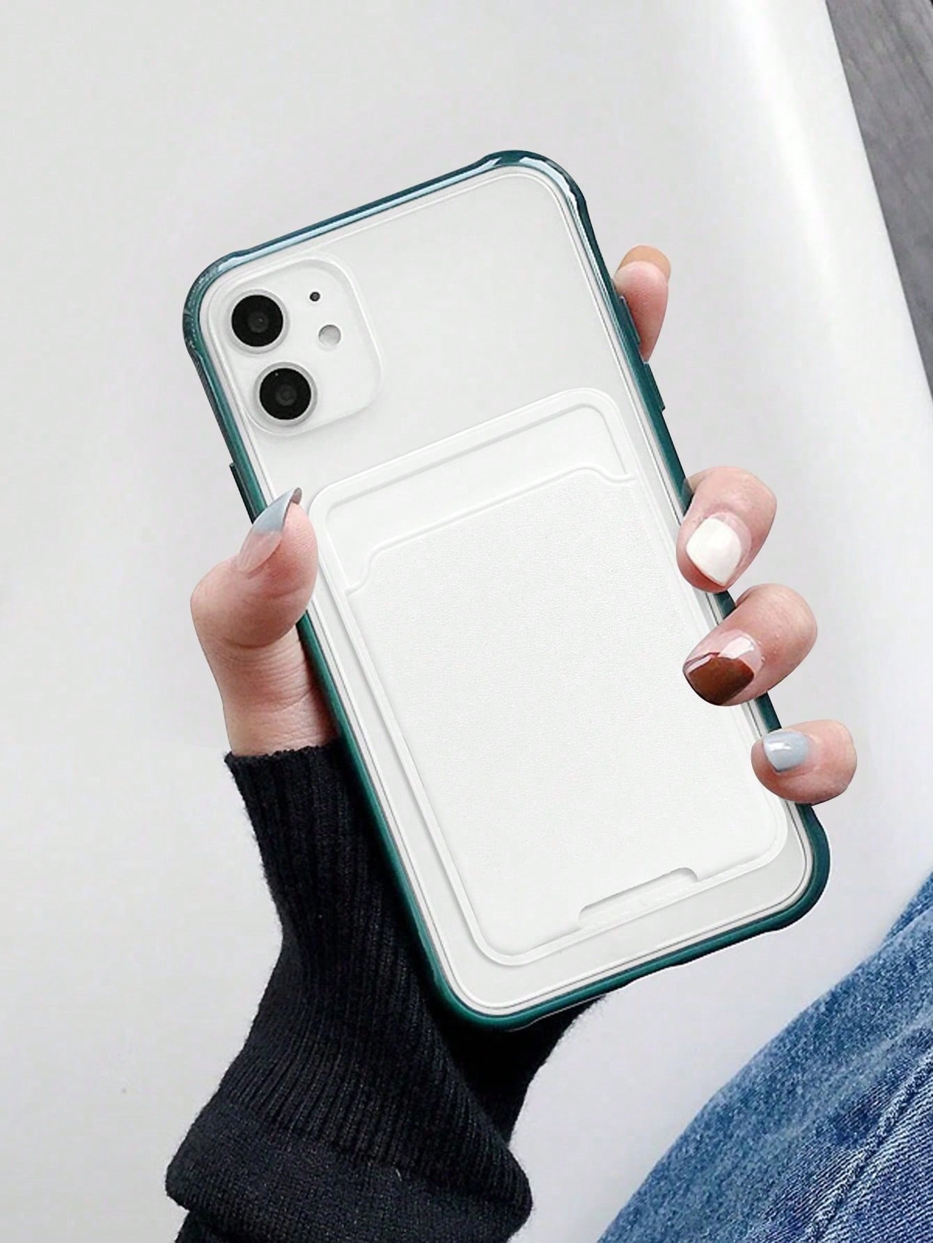1pc Phone Card Holder PC Material Stick-On Card Sleeve For ID/Metro/Bank Cards For Check ID Business Card, Gifts For Mother, Family, Friends, Birthday, Holiday Card Cover