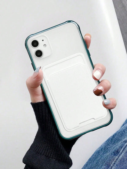 1pc Phone Card Holder PC Material Stick-On Card Sleeve For ID/Metro/Bank Cards For Check ID Business Card, Gifts For Mother, Family, Friends, Birthday, Holiday Card Cover