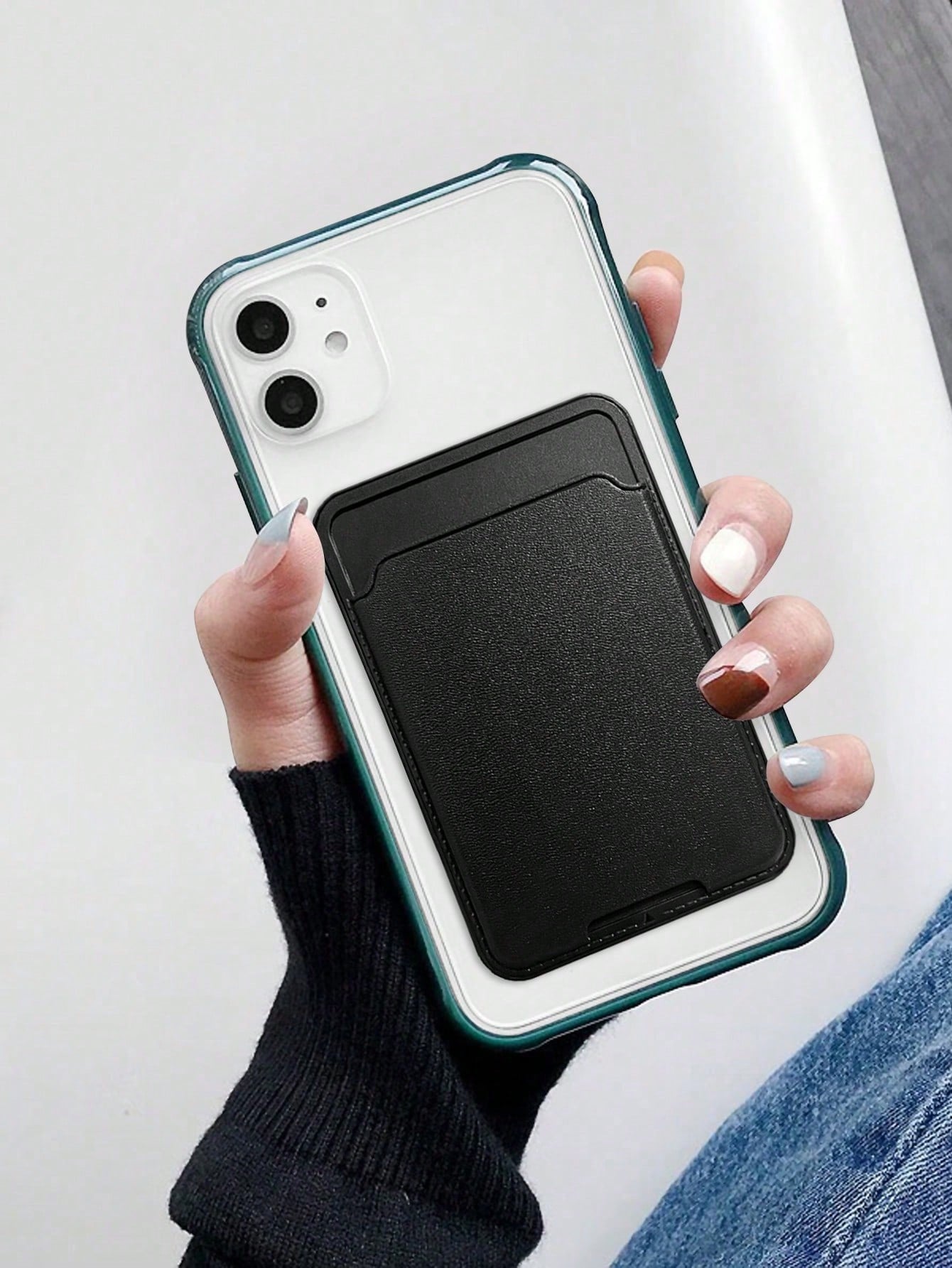 1pc Phone Card Holder PC Material Stick-On Card Sleeve For ID/Metro/Bank Cards For Check ID Business Card, Gifts For Mother, Family, Friends, Birthday, Holiday Card Cover