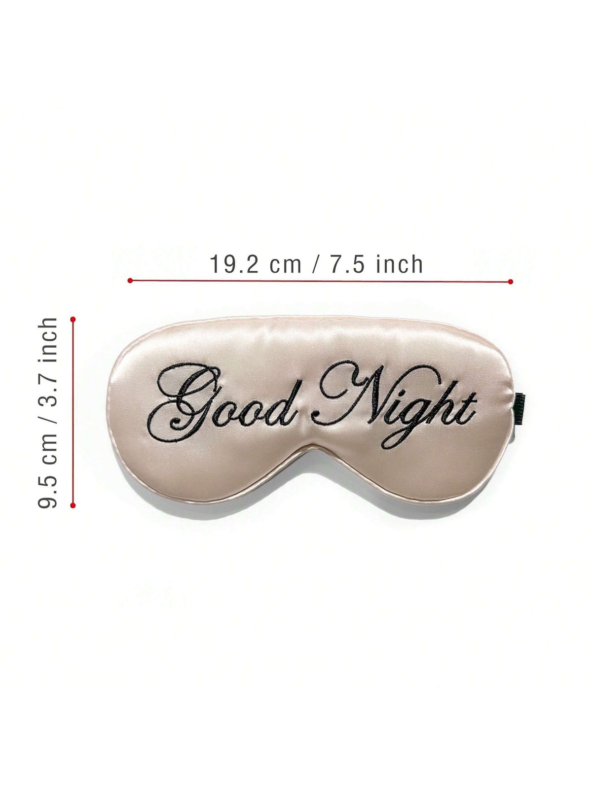 1pc Pink+Black Good Night Embroidered Logo Soft Polyester Satin Sleep Mask, Light-Blocking Nap Eye Mask For Office, Travel, Home, Eye Protection, Fatigue Relief, Birthday Gift For Best Friend, Girlfri