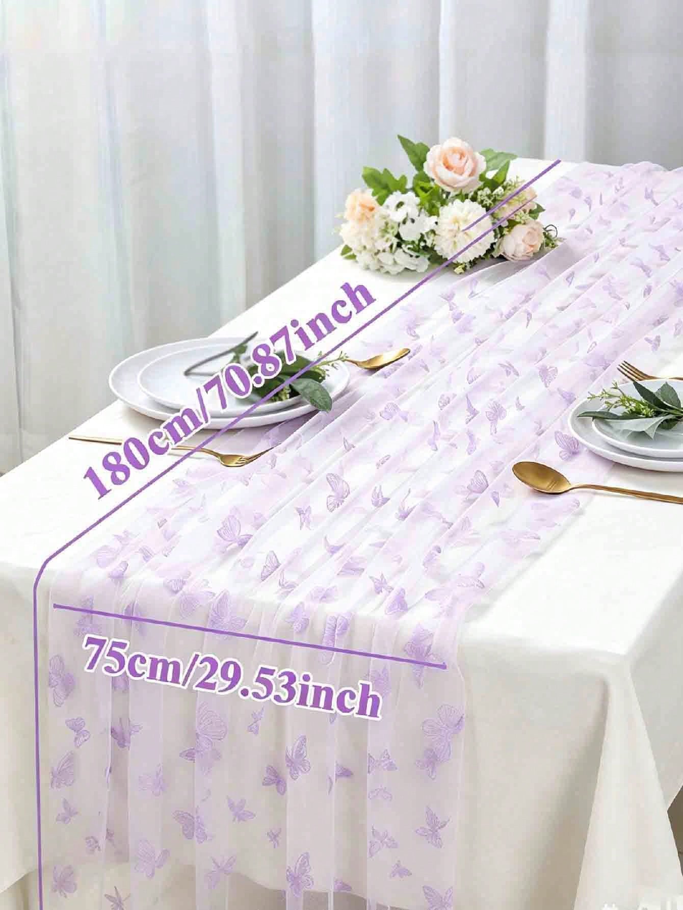 1pc Pink Butterfly Table Runner, Butterfly Theme Party Supplies, Gender Reveal Party Decor, Wedding Decor, 1st Birthday Decor, Baby Shower Supplies, Holiday Party Decor, Home Decor, Room Decor, Table