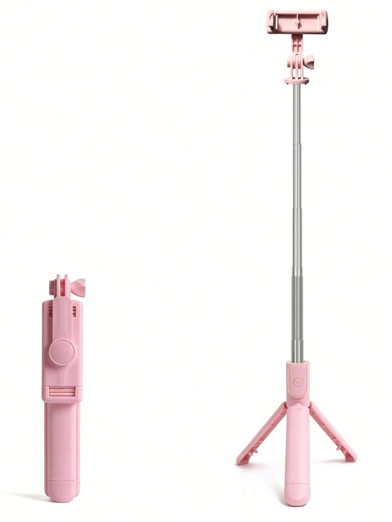 1pc Pink Cute Selfie Stick- Wireless Remote And Built-In Tripod, Remote Control, Phone Holder And Built-In Tripod(1PC)