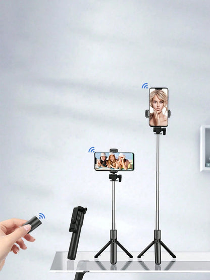 1pc Pink Cute Selfie Stick- Wireless Remote And Built-In Tripod, Remote Control, Phone Holder And Built-In Tripod(1PC)