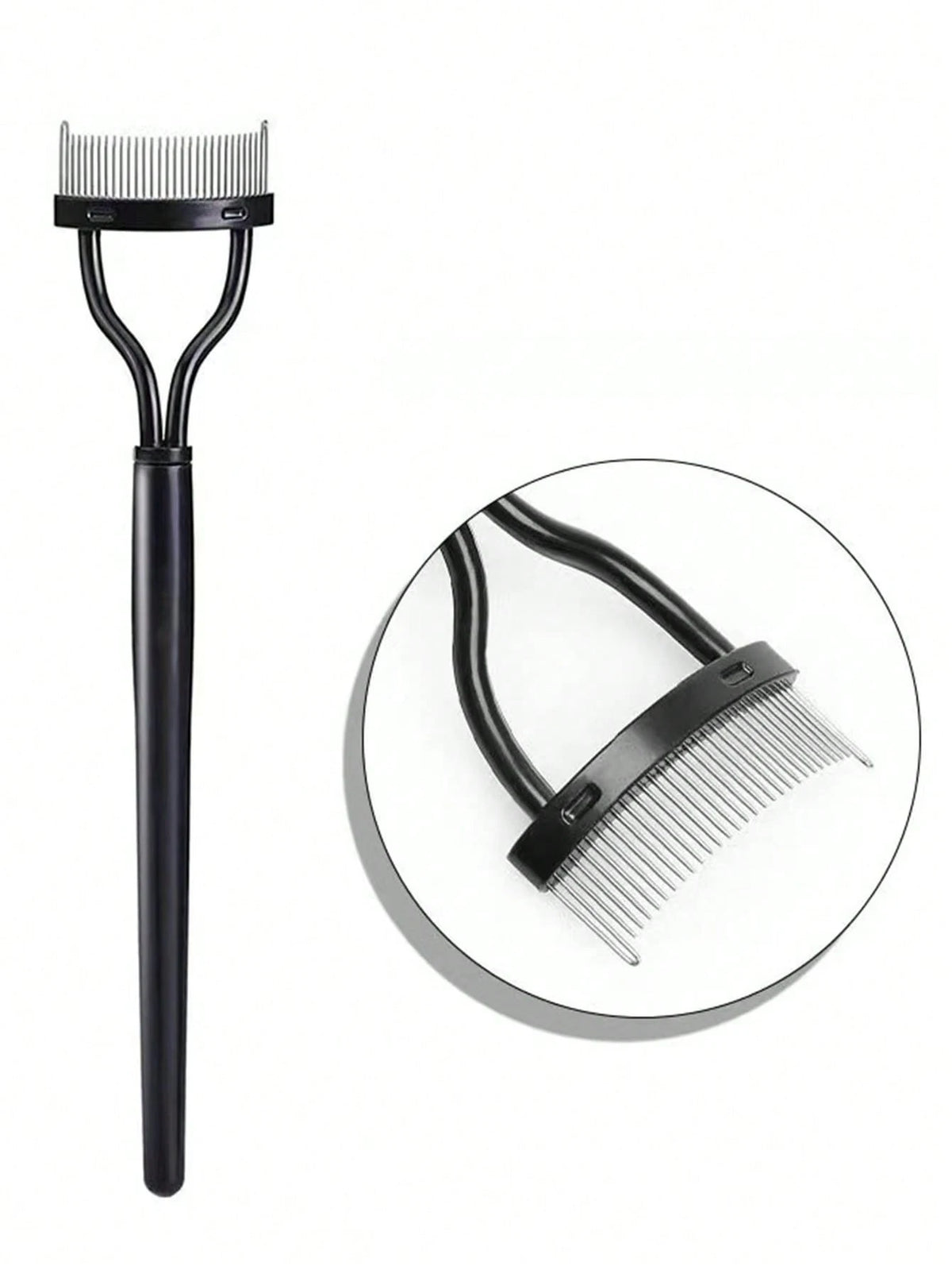 1pc Pink Steel Needle Eyelash Comb With Stainless Steel Close Teeth Portable Eyelash Curler Aid Cosmetic Tool, Eyebrow Brush, Eyeshadow Brush, Brush,Giveaways
