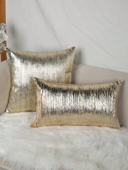 1pc Plain Cushion Cover, Gold Throw Pillow Case, Pillow Insert Not Include, For Sofa, Living Room