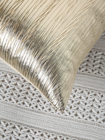 1pc Plain Cushion Cover, Gold Throw Pillow Case, Pillow Insert Not Include, For Sofa, Living Room