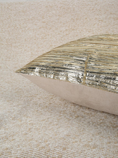1pc Plain Cushion Cover, Gold Throw Pillow Case, Pillow Insert Not Include, For Sofa, Living Room