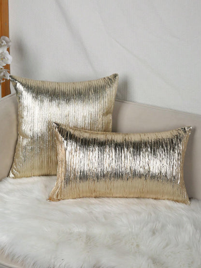 1pc Plain Cushion Cover, Gold Throw Pillow Case, Pillow Insert Not Include, For Sofa, Living Room